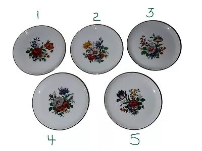 Select 1 –  Bareuther Waldsassen Bavaria Germany Porcelain Butter Pat Floral • $25.46