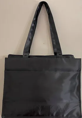 Mary Kay Travel Tote Large Black Leather Rubber Bag Zippered Purse Case 17x13 • $20.40