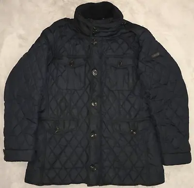 Hackett Mens Navy Blue Winter Holborn Thermore Quilted Jacket Size L • $84.99