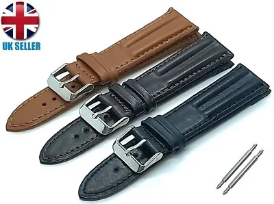 £5.99 • Buy Plain Italian Leather Handmade Watch Strap Band Black Brown Tan 16-18-20-22-24mm