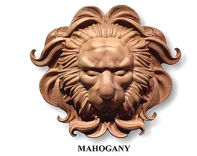 Hand Carved Variety Of Hard Wood Lion Head Appliqué Rosette • $26