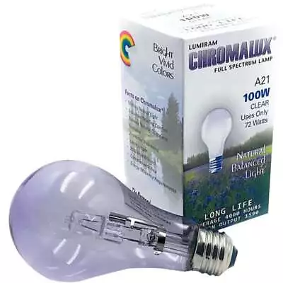 Chromalux Full Spectrum Light Bulb - A21 Clear 100 Watt 1 Unit • $9.08