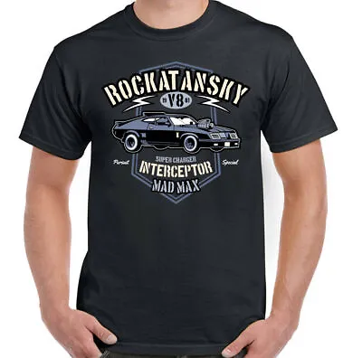 Mad Max T-Shirt Rockatansky Mens Inspired Supercharger Interceptor Car Film • £10.94