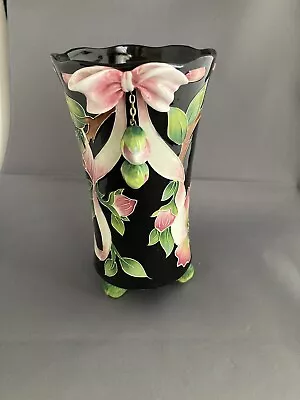 J McCall Blue Sky Icing On The Cake Dogwood Design Footed Vase With Hanging Buds • $29