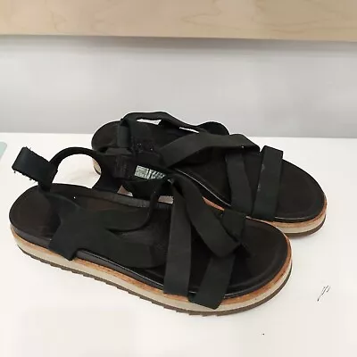 Black Merrell Juno Leather Outdoor Hiking Sandals Strappy Size 9 • $28