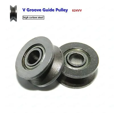 $11.09 • Buy 624VV V Groove Sealed Ball Bearings Roller V Groove Guide Pulley 4*13*6mm 10pcs