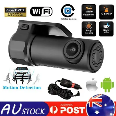 $49.99 • Buy HD 720P WiFi Car Camera DVR 360° Rotation Dash Cam Video Recorder Camcorder