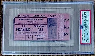 Muhammad Ali/joe Frazier “fight Of The Century” 1971 Cctv Boxing Ticket 3/8 Psa • $499