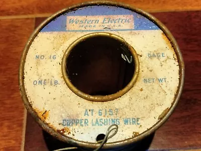 WESTERN ELECTRIC Copper Lashing Wire Weighs Over One Pound Including Spool • $25