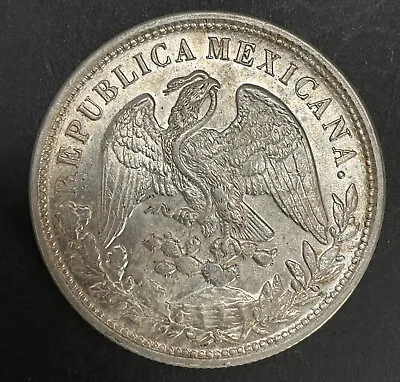 1898 Mexico 1 Peso UN PESO 0.9027 Silver Coin KM#409.2 AU50 • £99.90
