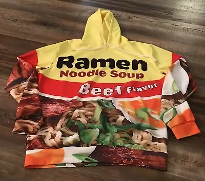 Ramen Noodle Soup Beef 3D Graphic Fun Hoodie Sweatshirt Silly Pullover Sz. 2XL • $22.99