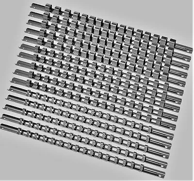 $26.89 • Buy 15pcs Socket Rails 1/4  3/8  1/2  16 Clip On Rail Tool Organizer Storage US SHIP
