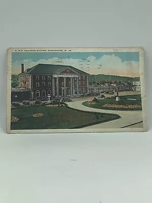 1934 C&O Railroad Station Huntington W Va West Virginia Postcard • $10