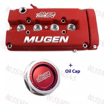 MUGEN Style Engine Valve Cover W/ Oil Cap For Honda Civic B16 B17 VTEC B18C DOHC • $122.99