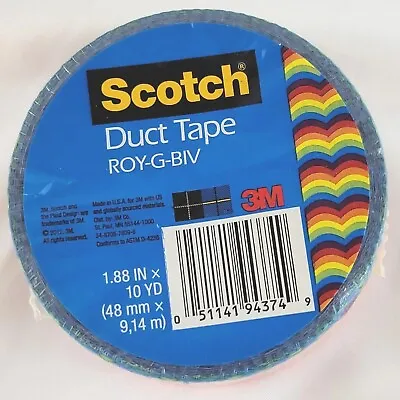 Scotch Pattern Duct Tape 1.88 Inch X 10 Yards (48mm × 914m) Roy-G-Biv Rainbow  • $4.49