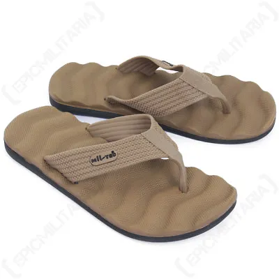Army Style Coyote Flip Flops - EVA Foam -Tan Beach Summer Outdoor Shower Sandals • £16.95