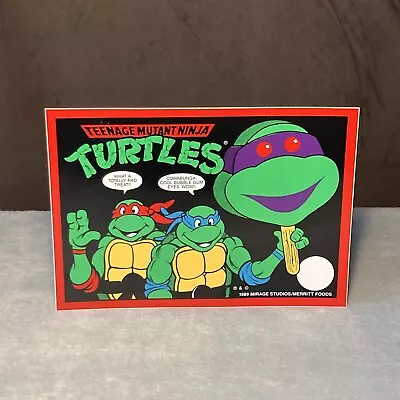 Vtg 1989 TMNT Ice Cream Truck Sticker Decal RARE Ninja Turtles Popsicle UNUSED! • $59.99