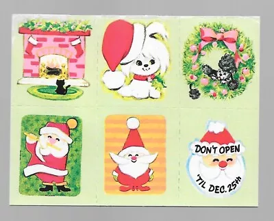 $14.99 • Buy Vintage Christmas Seals Santa Claus Dog Poodle Book Pad Stamp