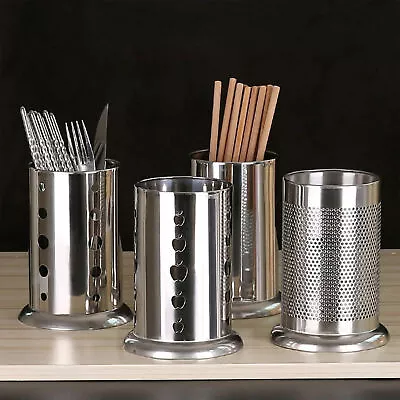 Stainless Steel Cutlery Stand Home Kitchen Rack Sink Tidy Drainer Utensil Holder • $11.55