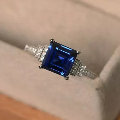 $2.19 • Buy Fashion 925 Silver Ring Women Jewelry Cubic Zircon Wedding Ring Sz 6-10