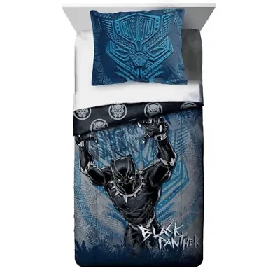 Black Panther Marvel Avengers Wakanda Twin/Full Reversible Comforter Bed 2Pc Set • $19
