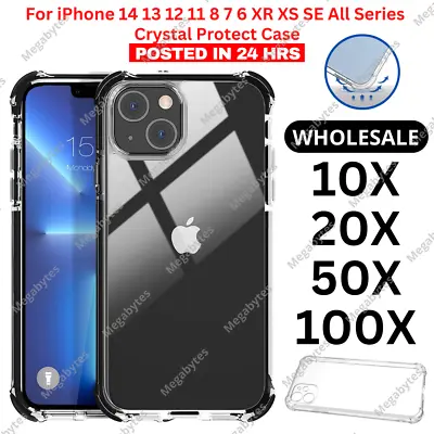 For IPhone 14 13 12 11 Pro Max XR 8 7 6 Crystal Shockproof Clear Case Cover LOT • $122.69