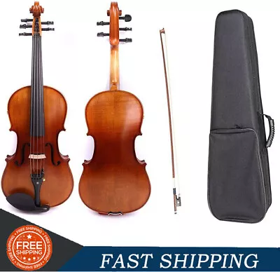 5string 15.5inch Maple Viola Spruce Wood Ebony Viola Parts Viola Case Bow New US • $191