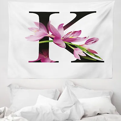 Letter K Microfiber Wide Tapestry Blooming Kaffir Lily K • £19.99