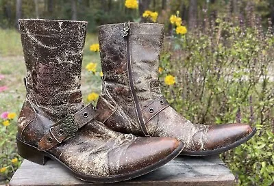 Mark Nason SKIDWAY Brown Dragon Rock Boots Distressed Men Size 10.5 Rust GRAIL • $1500