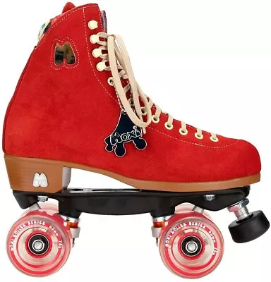 Moxi Lolly Poppy Red Suede Leather Quad Fashion Roller Skates • $299.99