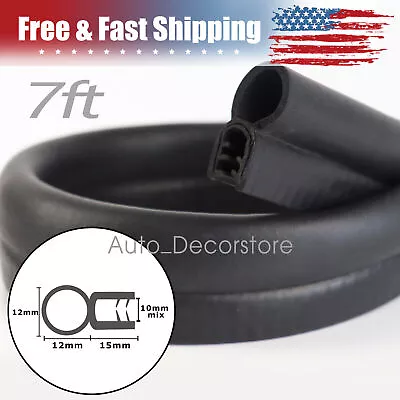$12.89 • Buy New 7FT Rubber Seal Edge Trim Defend Car Door/Trunk Lock Window Anti-Noise 84''