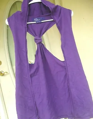 Miley Cyrus Max Azria Jr M Sleeveless Hooded Jacket Solid Purple Racerback Women • $10