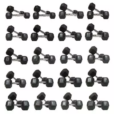 Morgan Rubber Hex Dumbbells - Pair (1k-35kg) • $78