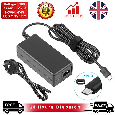 45W USB-C AC Adapter Charger For Acer Chromebook 315 CB315-3H-C2C3 CB315-3H-C4QE • £12.14