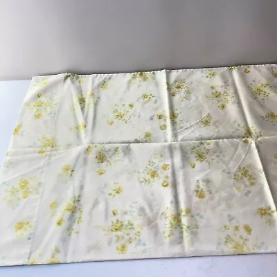 Vintage Pillowcase Standard Rectangle Yellow Flowers 912 • $2.50