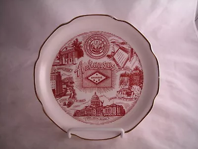 Arkansas Souvenir State  Plate Vintage Red 7 1/4  State Seal • $8.50