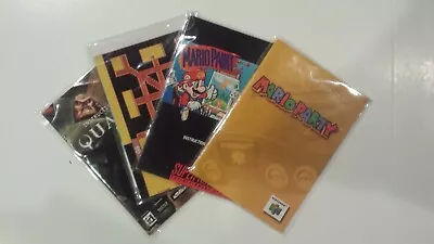 100 NEW Resealable Protective Plastic Sleeves / Bags For SNES / N64 Manual  • $8.35