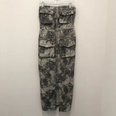 NWT Zara Women’s Dress Printed Cargo Strapless Zip Front Size S Blogger Fav • $64.99