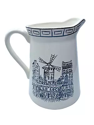 Mikasa  Parisian Scenes  Moulin Rouge Eiffel Tower Pitcher Susan Steinberg • $42.49