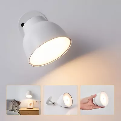 LED Wireless Wall Lamp With Touch Control Battery Operated Wall Sconce White • £16.99