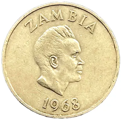1968 Zambia Coin 20 Ngwee KM# 13 Africa African Money Coins EXACT COIN SHOWN • $5
