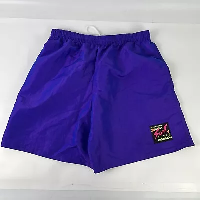 Vintage Surf Style Mens XL Purple Iridescent Nylon Shorts 90s Retro • $24.99