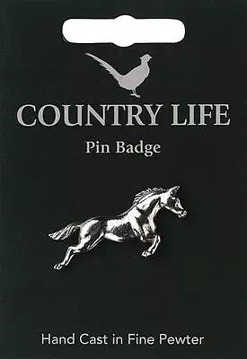 Horse Silver Pewter Lapel Pin Badge • £6.99