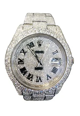 Rolex DateJust 116300 41mm 25 Carat Oyster Diamond Iced Out Men's Watch • $18950
