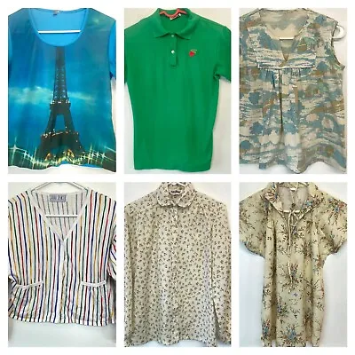 Vintage Clothing Lot 6 Womens Tops Shirts Blouses Size S M 1970s 1980s S6 • $68.30