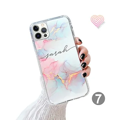 Personalised Marble Phone Case Cover For Apple Samsung Huawei IPhone GEL 173-7 • £5.90