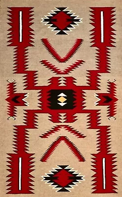 Extraordinary Navajo Storm Pattern Rugexceptional Weavedesign & Colormintnr! • $262