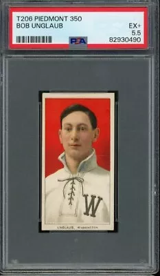 1909-11 T206 Bob Unglaub Piedmont PSA 5.5 EX+ JUST GRADED LOOK! SL • $350