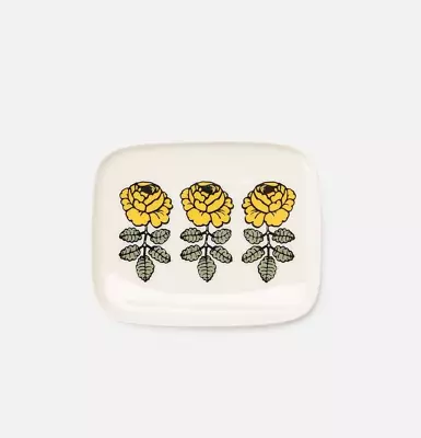 Marimekko Japan Vihkiruusu Plate Yellow Rose Flower Online Exclusive Limited • $69.99