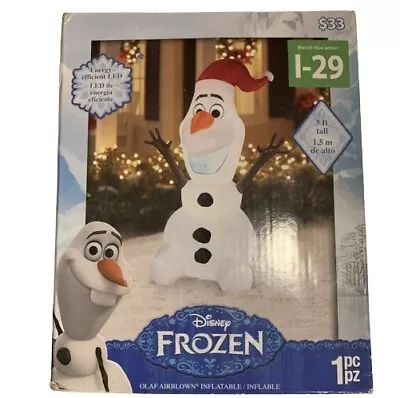 Disney Frozen OLAF Airblown Inflatable 5 Ft LED Christmas Yard Decor TESTED Work • $29.98